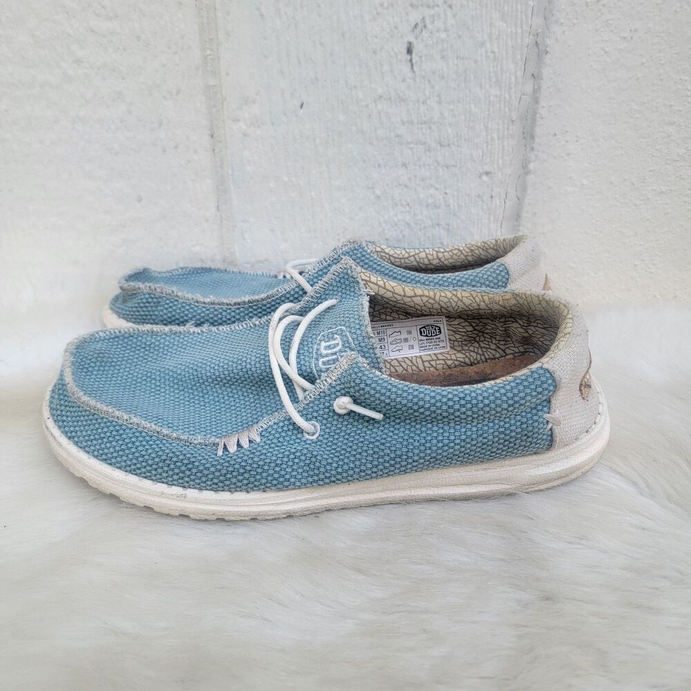 Mens Hey Dude Wally Braided Aqua Loafers Slip On Casual Shoes Sz 10 - Picture 4 of 7